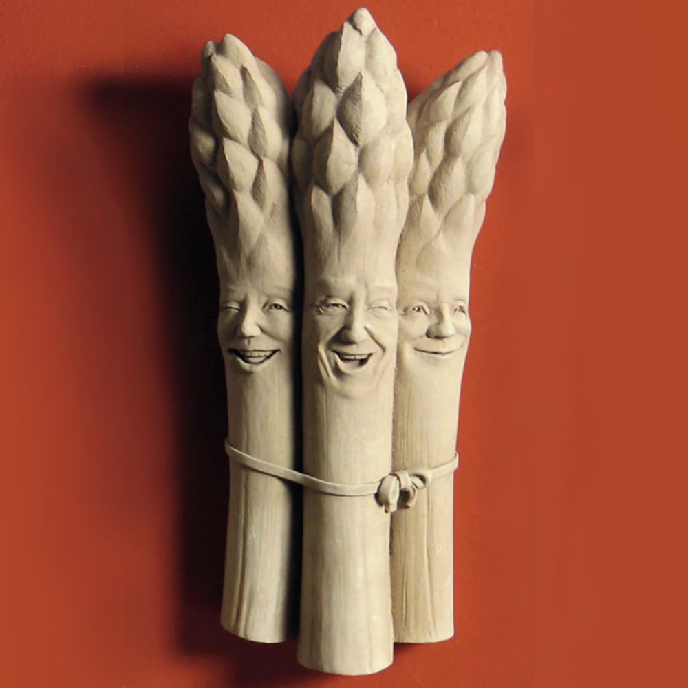 NIB Carruth Studios Lively Bunch of “Pickled Asparagus" Aged Stone Sculpture - Picture 1 of 10